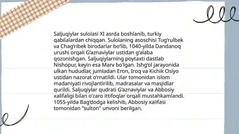 Saljuqiylar davlatining shajarasi 4