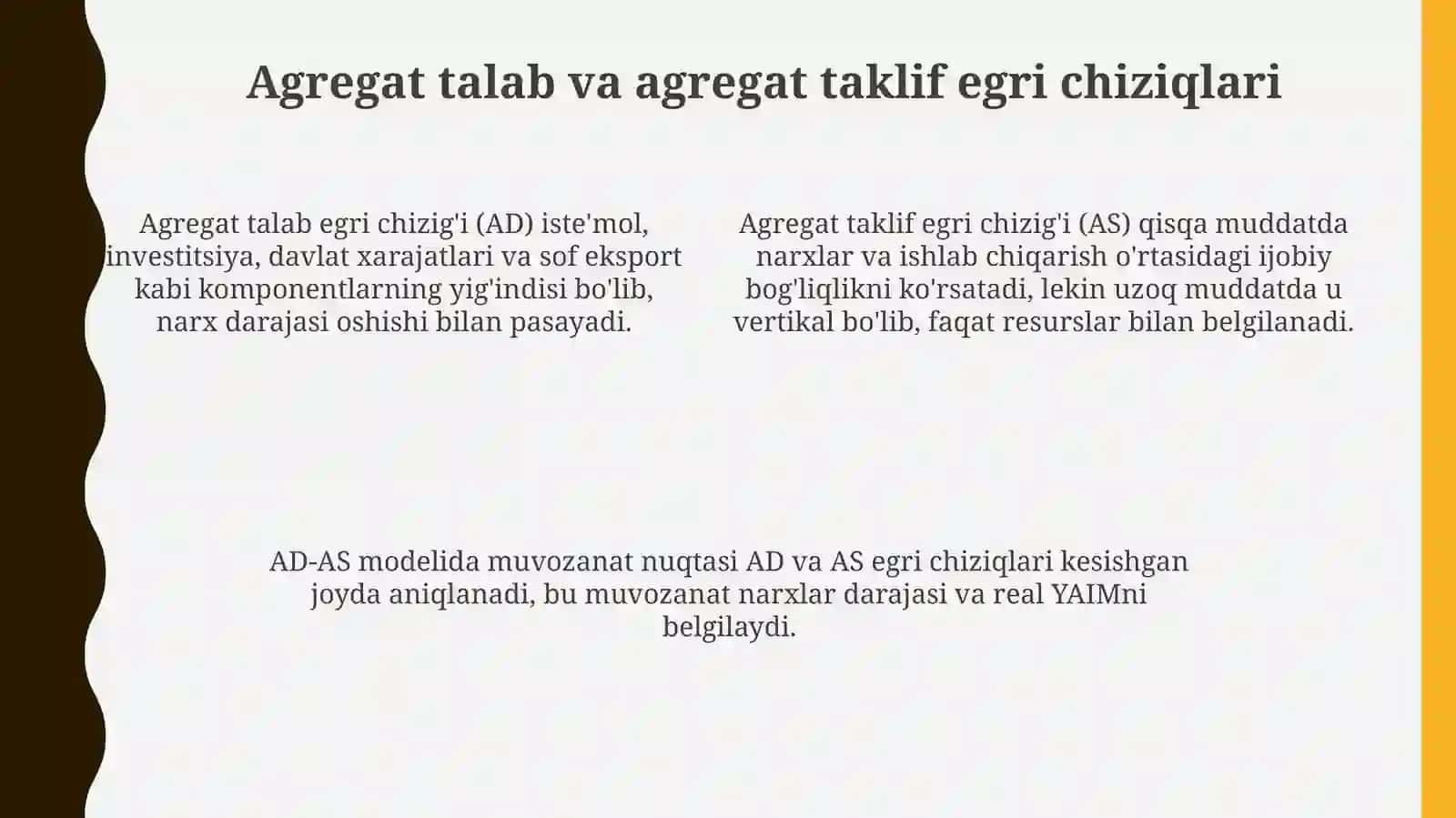 Agregat talab va agregat taklif: Asosiy tushunchalar 4