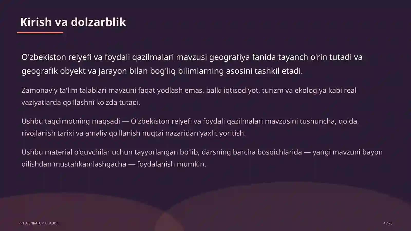 O'zbekiston relyefi va foydali qazilmalari (8-sinf) 4