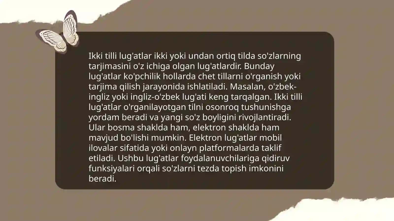 Lug'atlar turli maqsadlar uchun yaratilgan 4