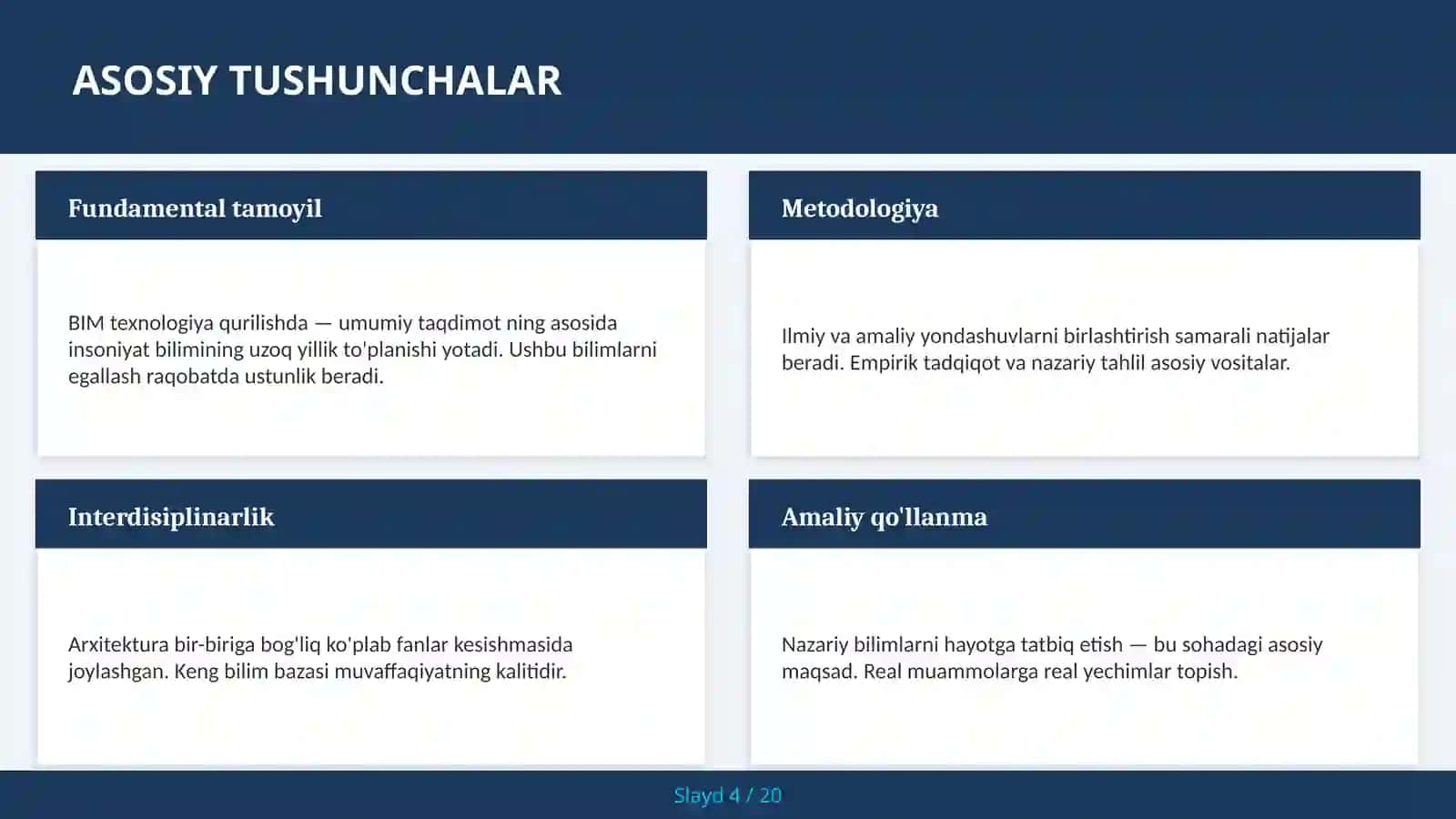 BIM texnologiya qurilishda — umumiy taqdimot 4