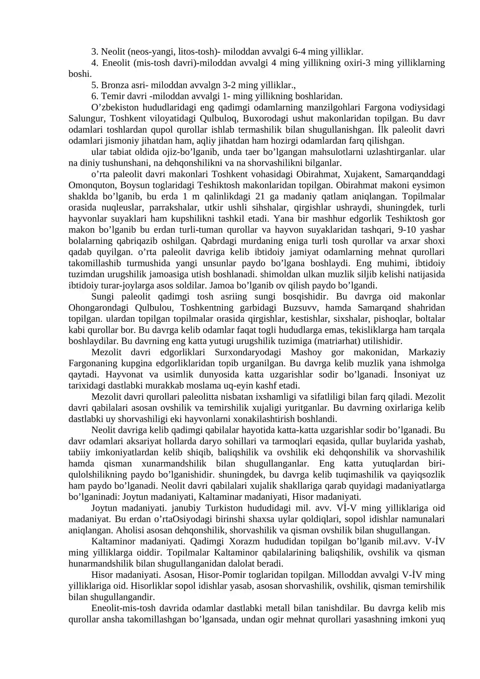 O’zbekiston tarixi fani predmeti, nazariy-metodologik asoslari va uni o’rganishning aHamiyati 4