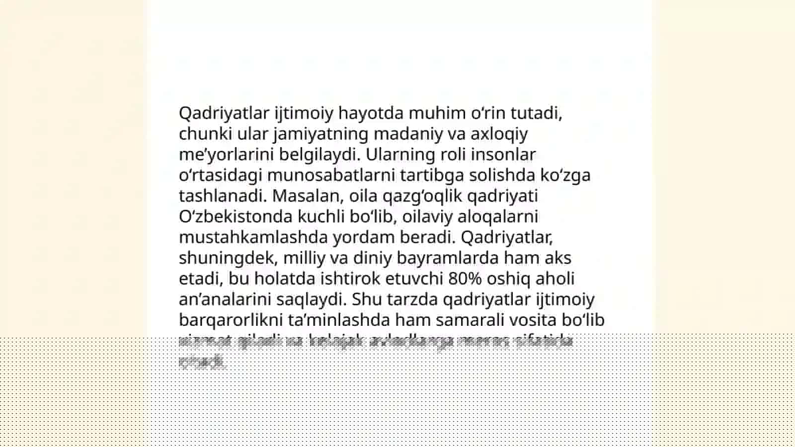 Bebaho qadriyatlar 4