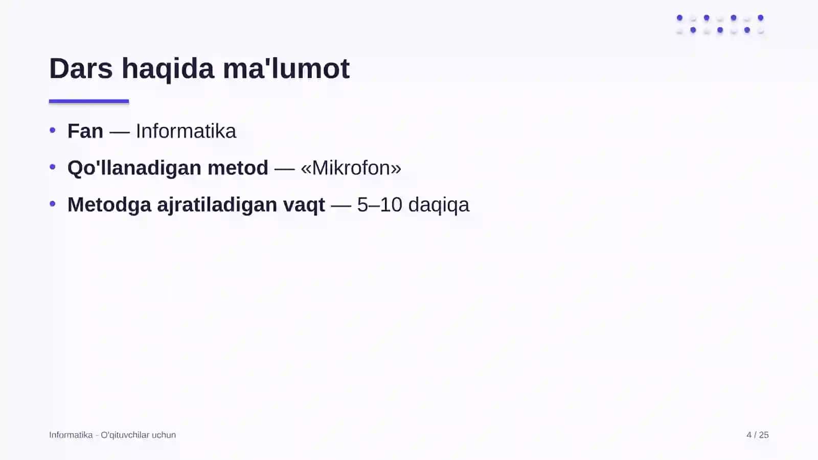 informatika darslarida mikrofon metodidan foydalanish 4626 4