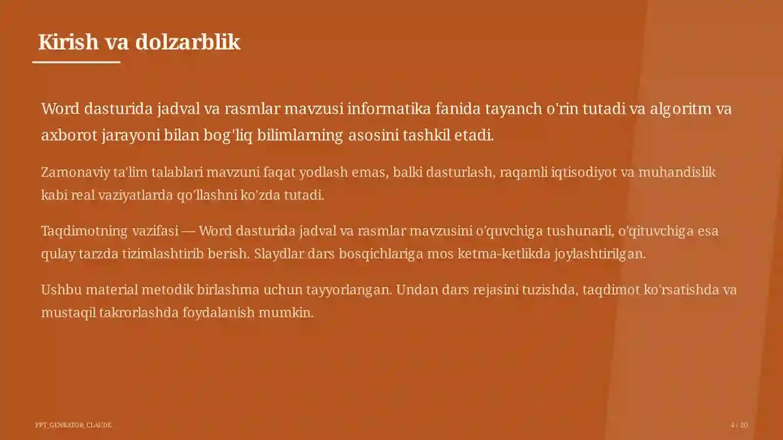 Informatika va axborot texnologiyalari (5–11) — metodik birlashma uchun 4