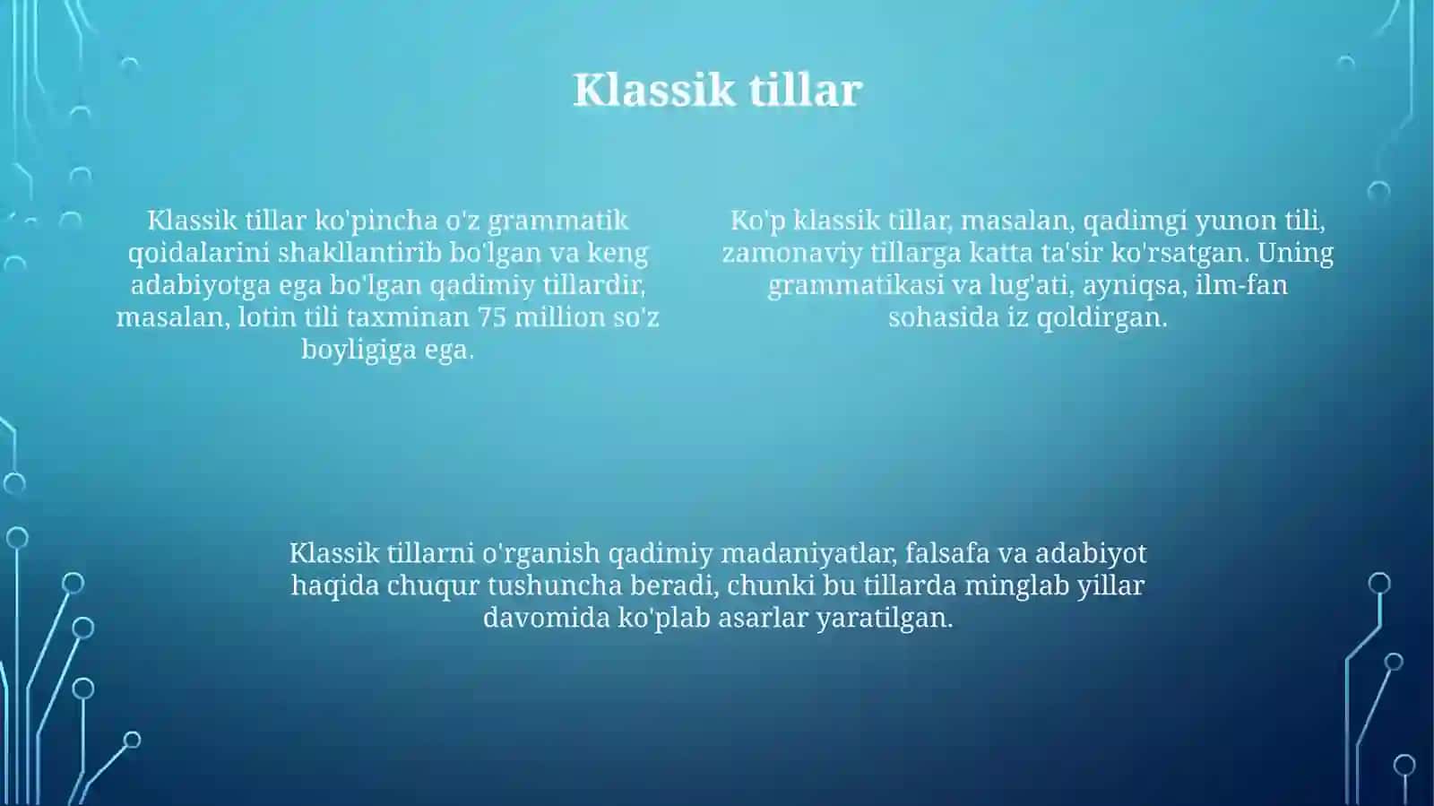 Sun’iytillar.Klassiktillar.Aralashtillar.Pijinvakreoltillari 4