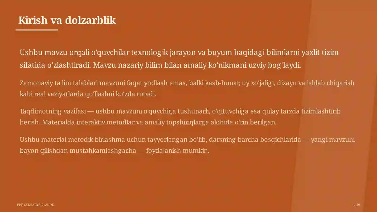 Ishlab chiqarish texnologiyalari va avtomatlashtirish (10-sinf) 4
