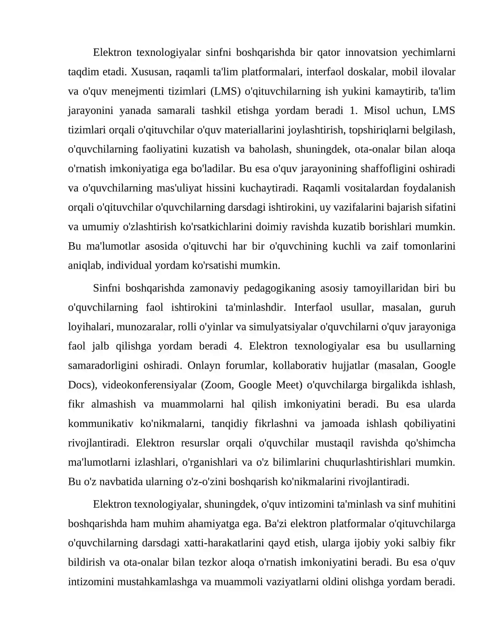 Sinfni boshqarishda zamonaviy pedagogika va elektron texnologiyalar 4