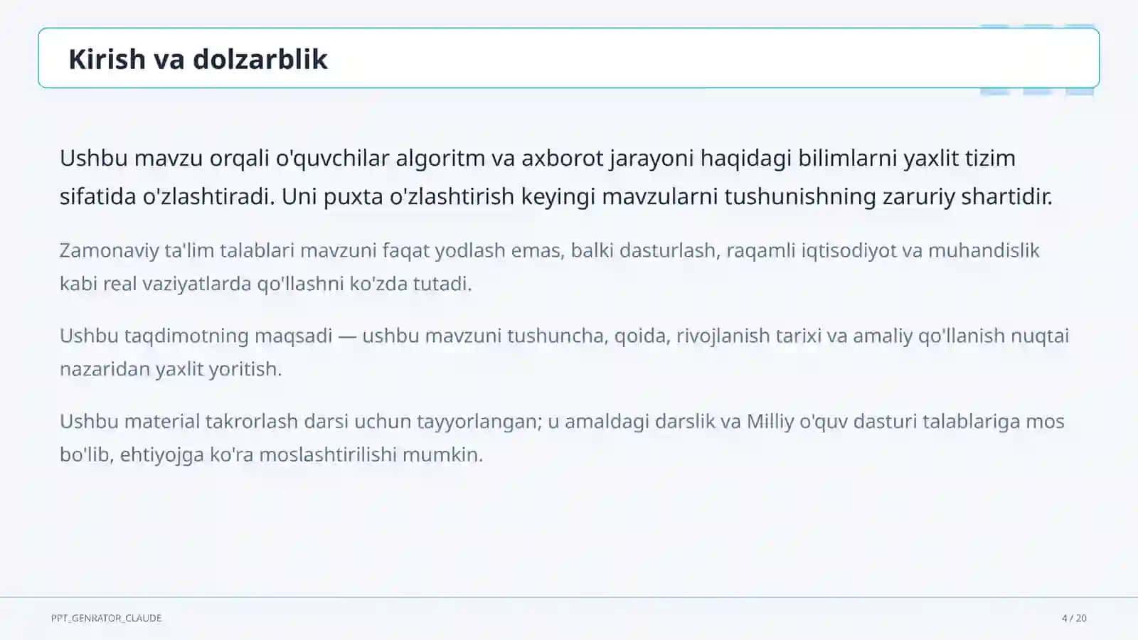 Informatika va axborot texnologiyalari 4