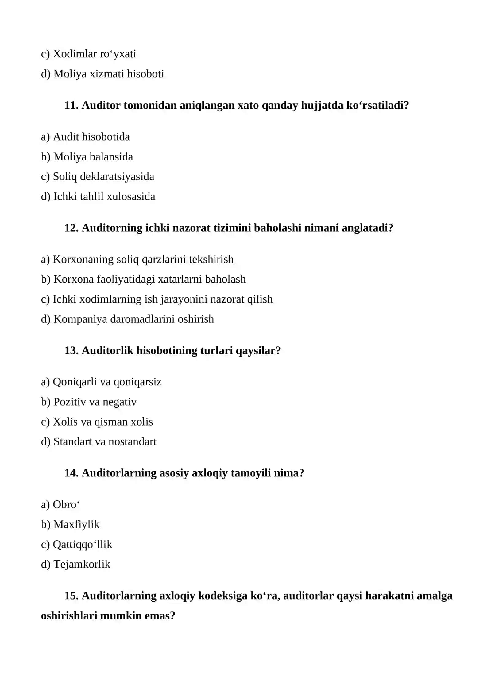 Testlar tuzish 4
