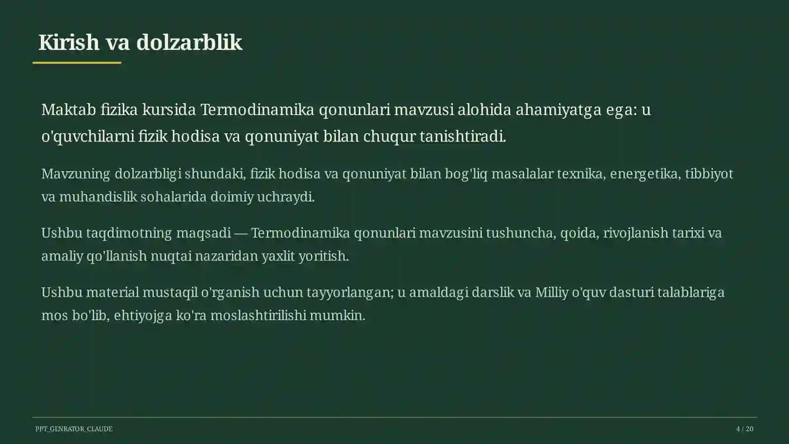 Termodinamika qonunlari (10-sinf) 4