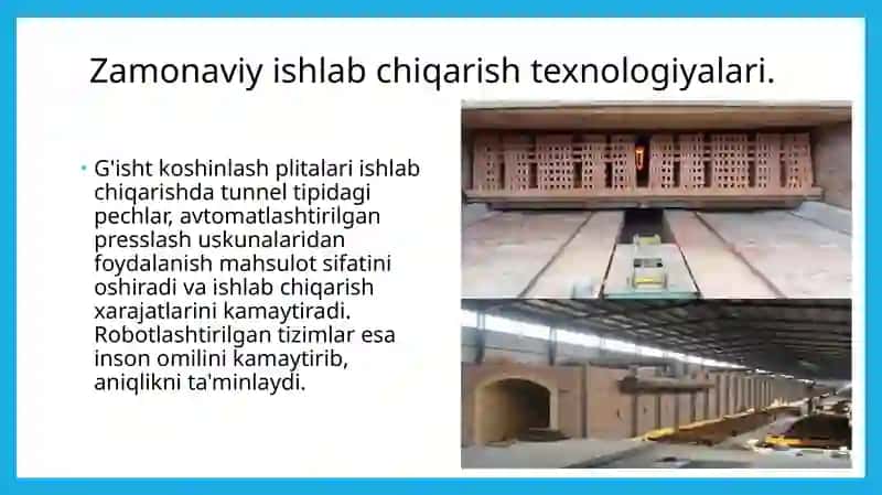 Gʻisht koshinlash plitalari va boshqa buyumlar ishlab chiqarish 4