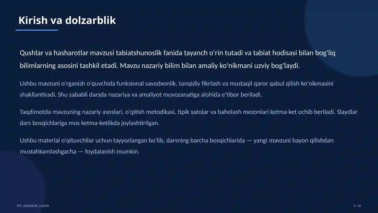 Qushlar va hasharotlar (2-sinf) 4