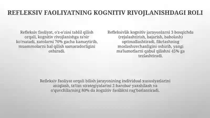 Bilish jarayonini rivojlantirishda tadqiqiy bilish va samarali refleksiv faoliyat 4