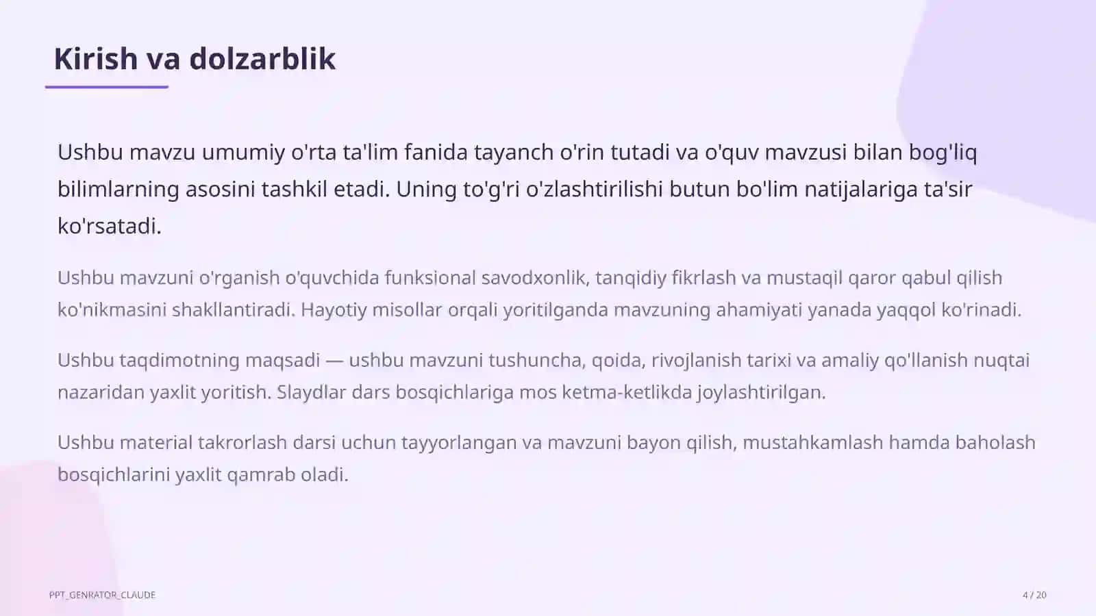 Differensiallashtirilgan ta'lim: turli darajadagi o'quvchilar bilan bitta darsda ishlash 4