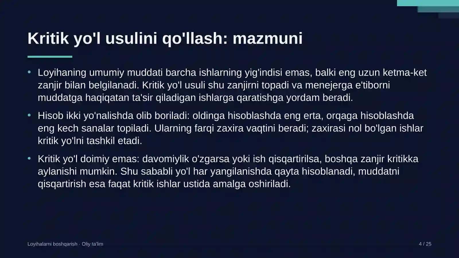buyumlar interneti sohasida kritik yo'l usulini qo'llash 6645 4