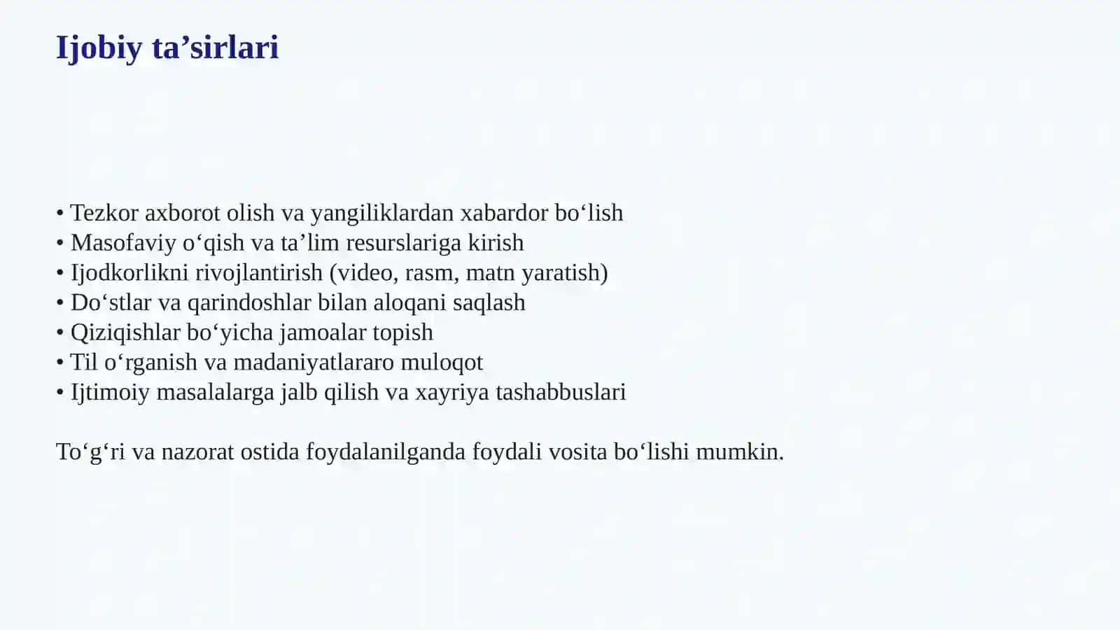 Ijtimoiy tarmoqlarning maktab yoshidagi bolalarga ta'siri 4