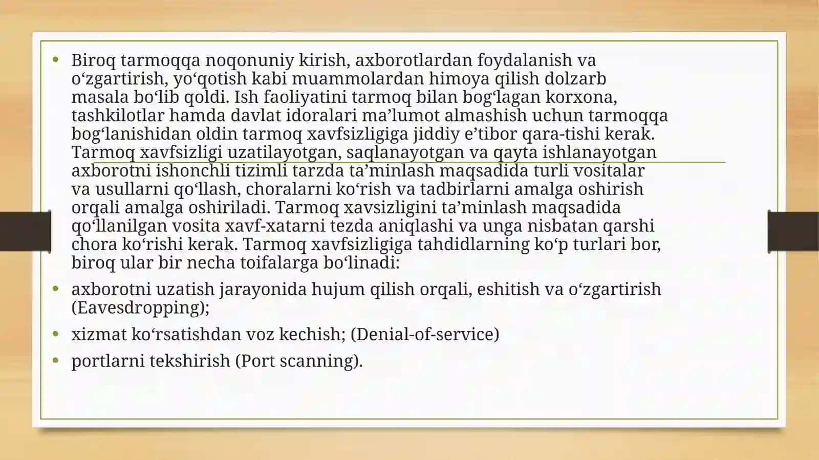Kompyuter tarmoqlariga  ruxsatsiz kirish va buzish 4