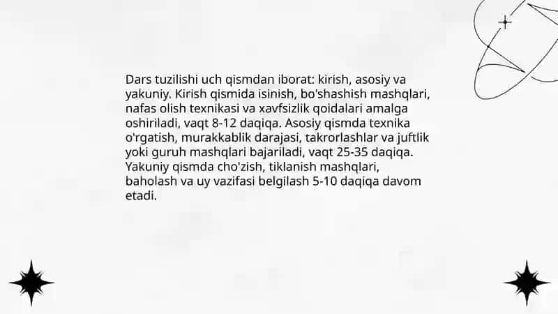 Gimnastika darslarini tashkil qilish va o'tkazish 4