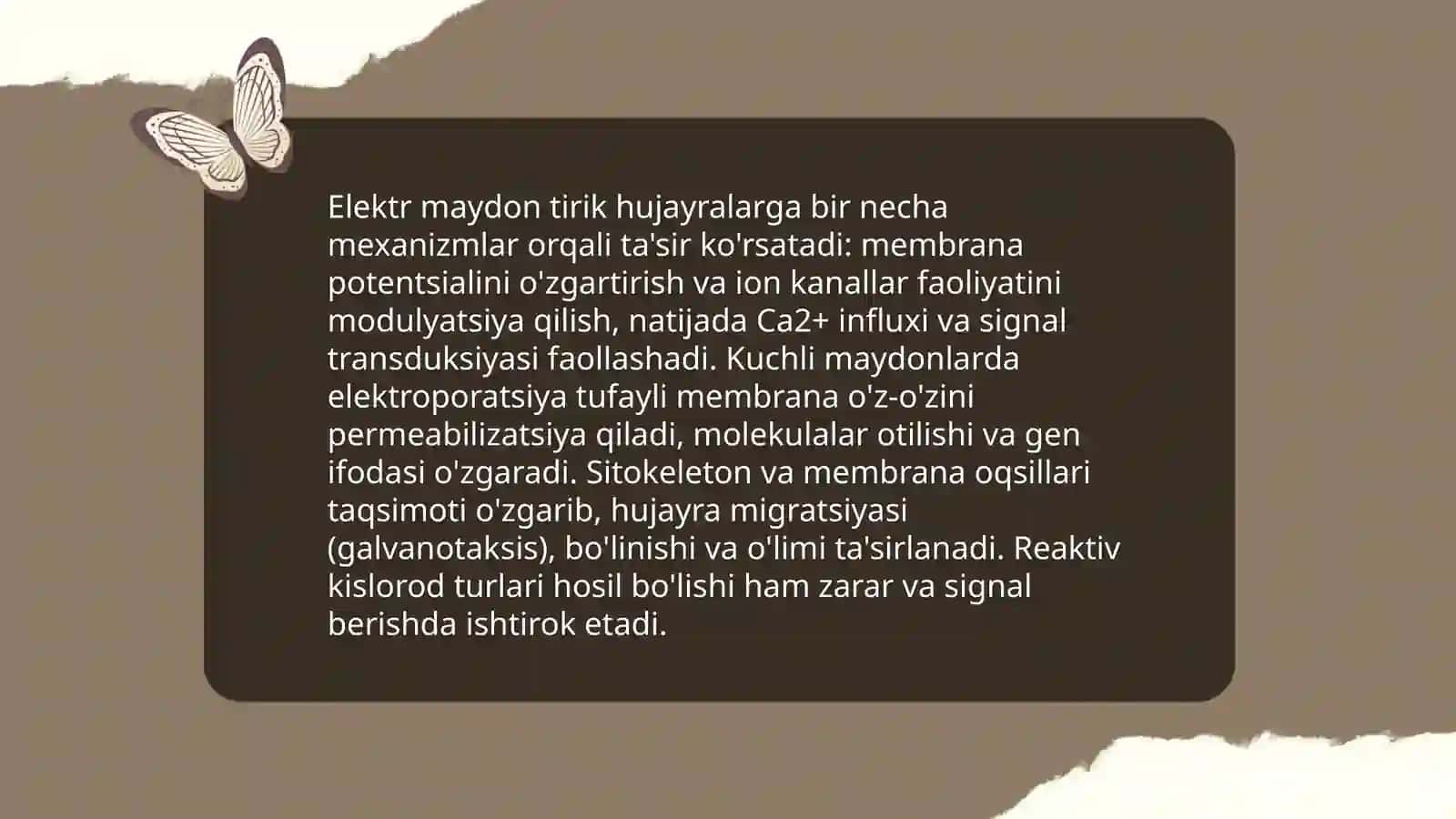 Elektr va magnit maydolari va ularnnig tirik organizmga tasiri 4