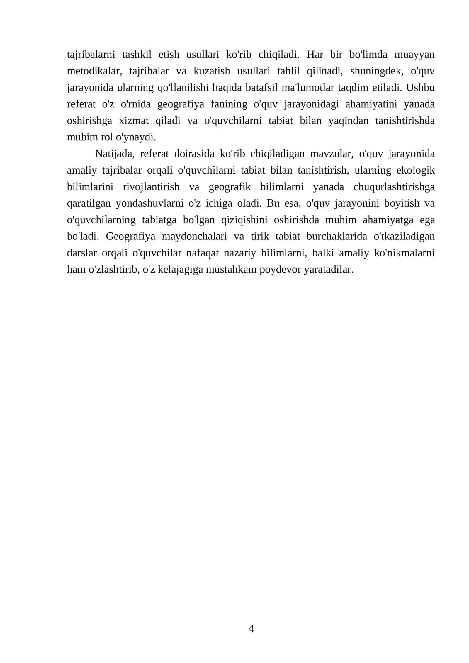 Geografiya Maydonchasi va O'quv Metodikasi 4