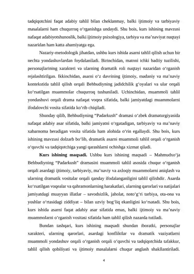 Behbudiyning "Padarkush" dramasini muammoli tahlil asosida o'rganish 4