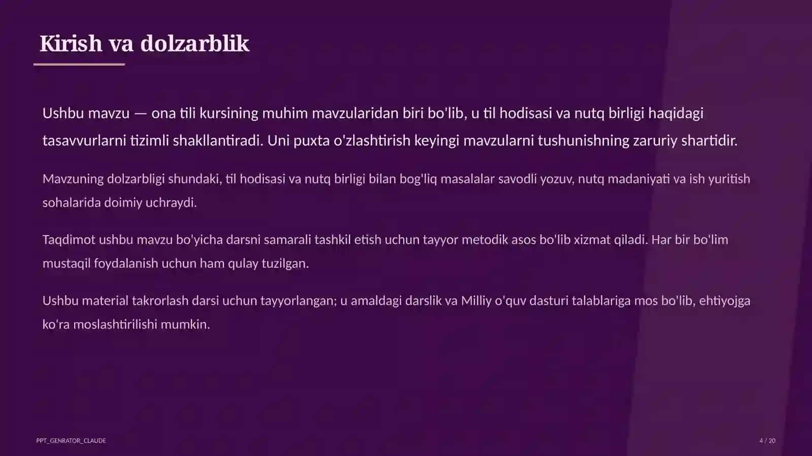 Fe'lning vazifadosh shakllari: ravishdosh va sifatdosh (7-sinf) 4