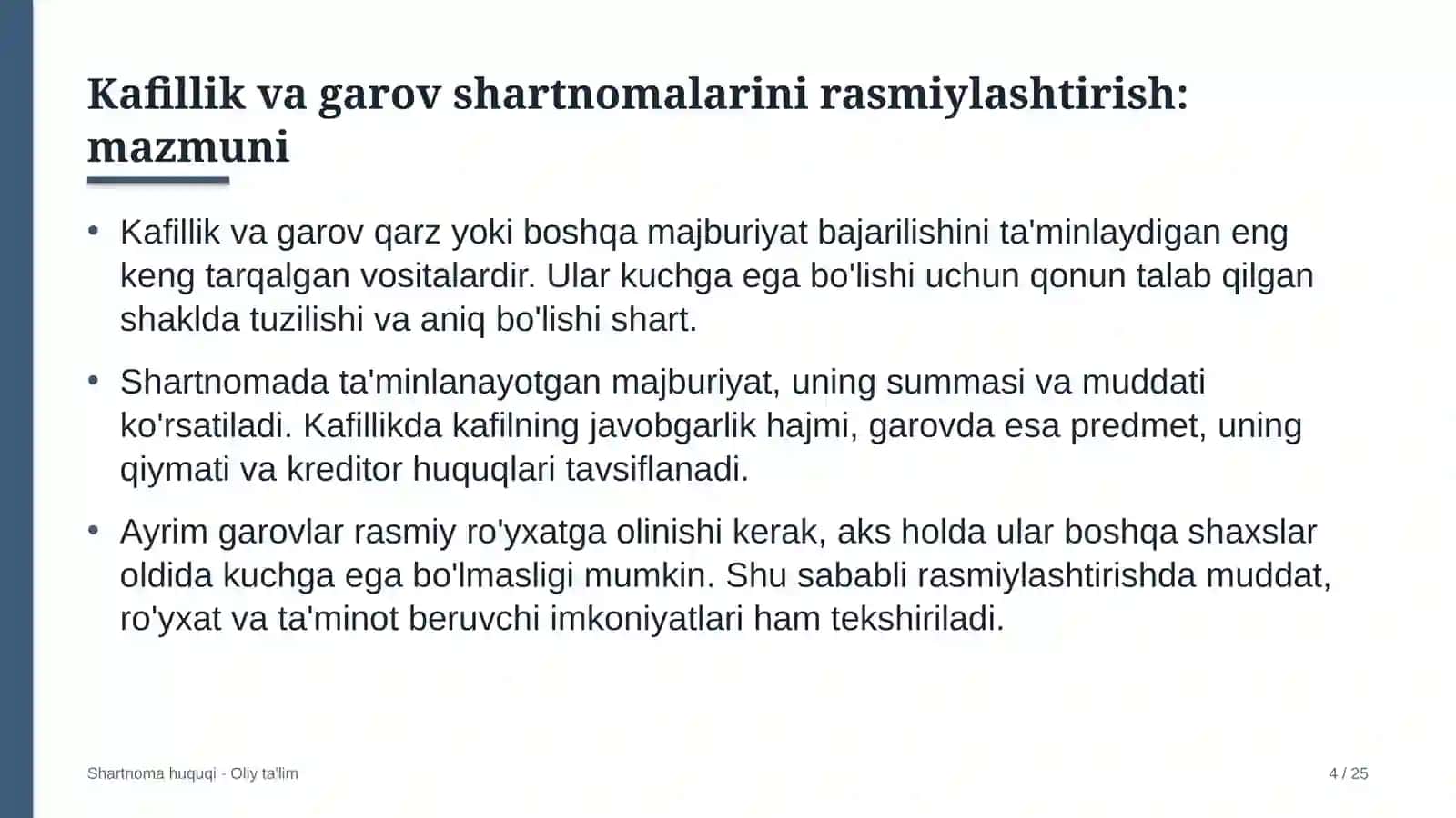 o'simliklarni himoya qilish xizmatida kafillik va garov shartnomalarini rasmiylashtirish 5364 4