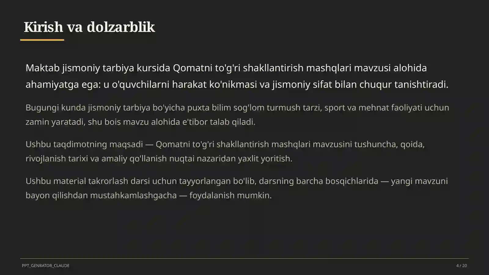 Qomatni to'g'ri shakllantirish mashqlari (2-sinf) 4