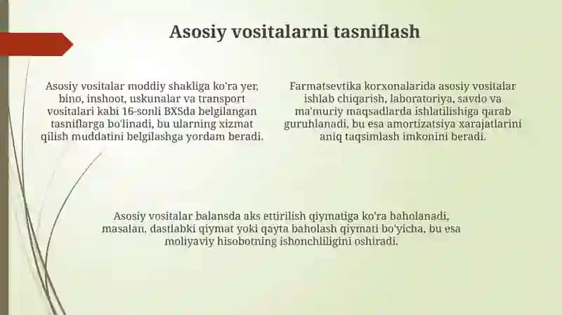 Dorixonalarda asosiy vositalarni hisobga olish 4