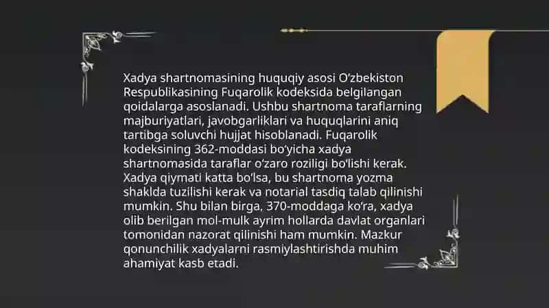 Xadya shartnomasi va Renta 4