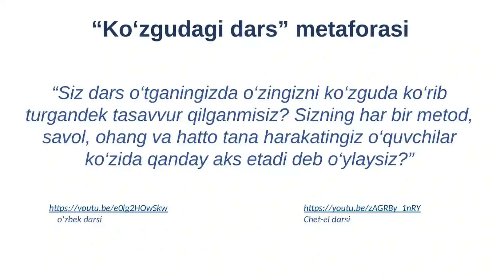 Dars amaliyotini kuzatish va reflektiv tahlil qilish 4