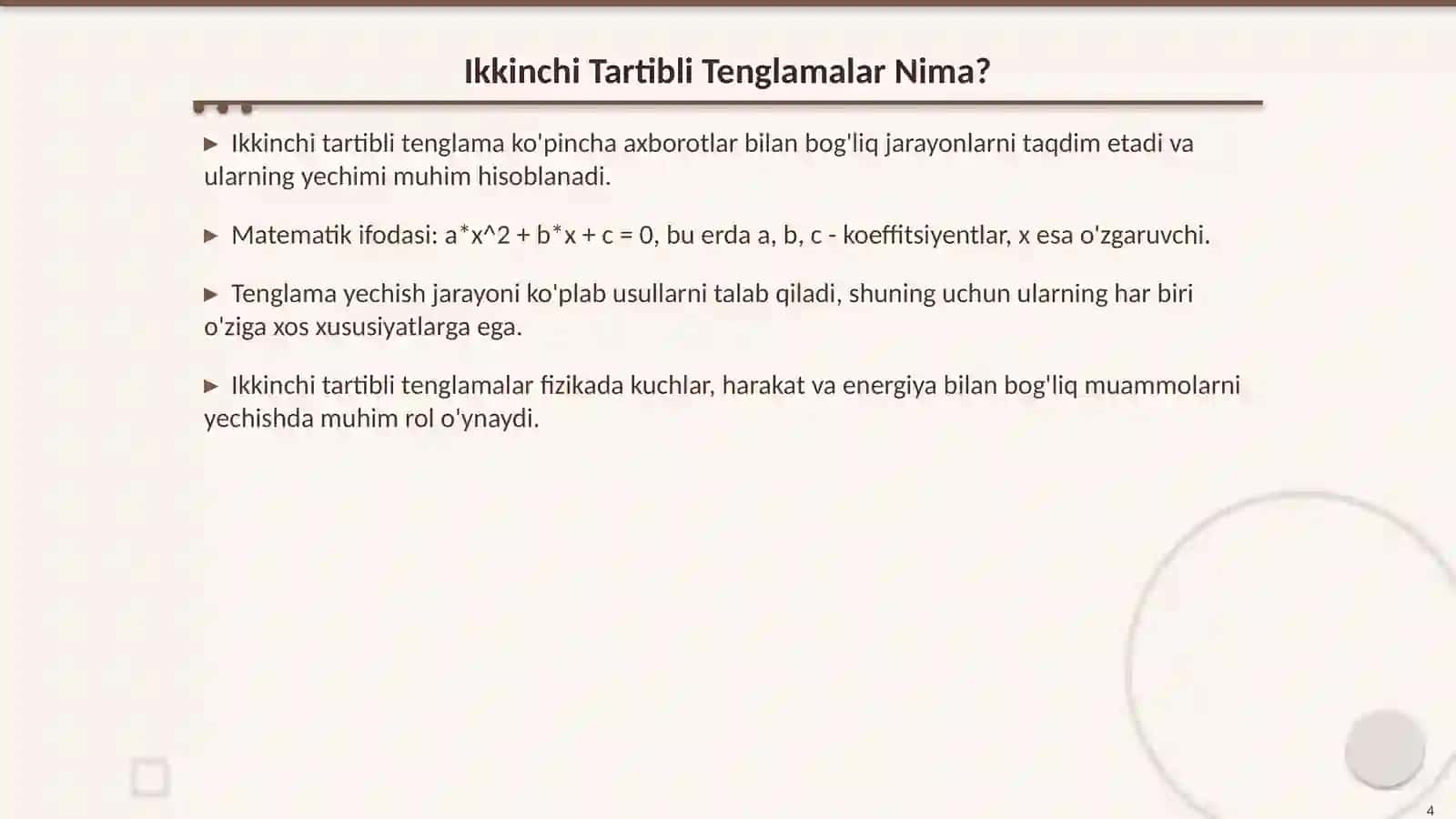 Ikkinchi Tartibli Uch Ózgaruvchili Umumiy Tenglama 4