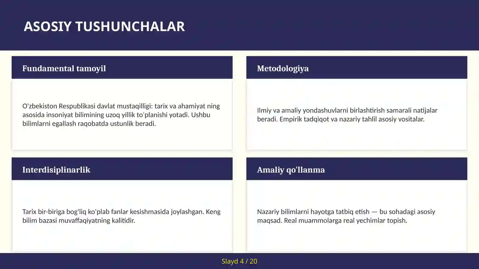 O'zbekiston RESPUBLIKASI DAVLAT MUSTAQILLIGI: TARIX VA AHAMIYAT 4