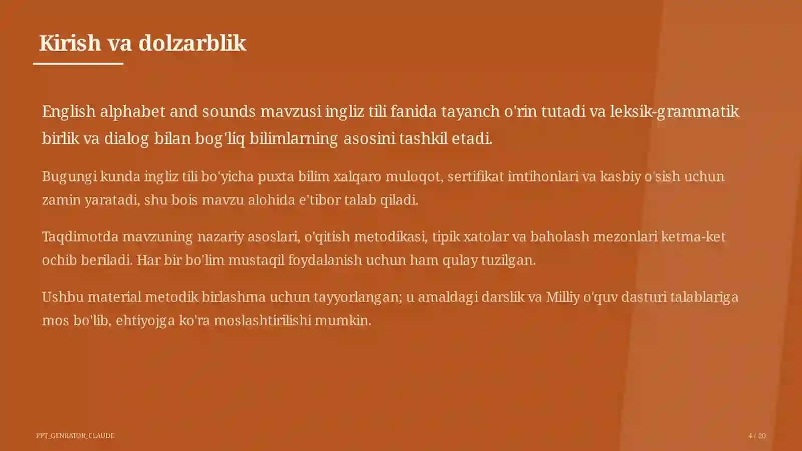 Ingliz tili (1–11) — metodik birlashma uchun 4