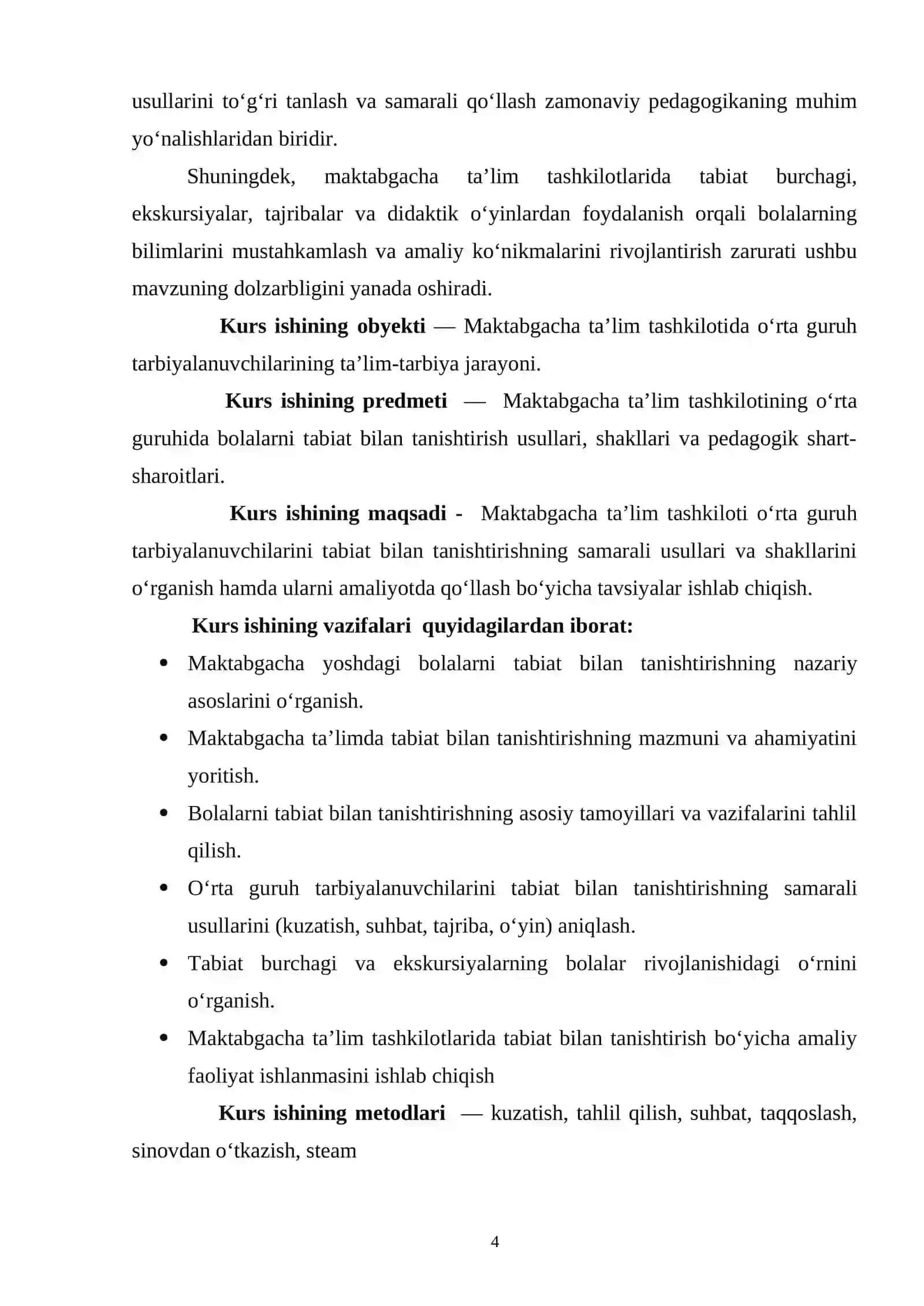 Maktabgacha ta’lim tashkiloti tarbiyalanuvchilarining o‘rta guruhida tabiat bilan tanishtirish usullari 4
