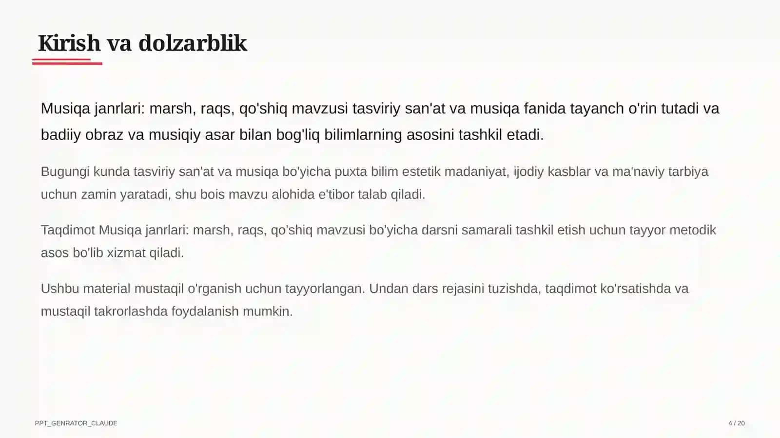 Musiqa janrlari: marsh, raqs, qo'shiq (4-sinf) 4