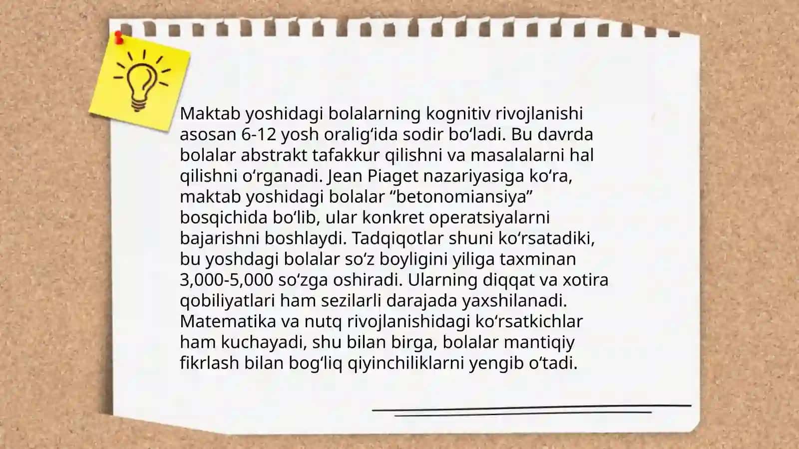 Maktab yoshidagi bolalarning psixologik xususiyatlari 4