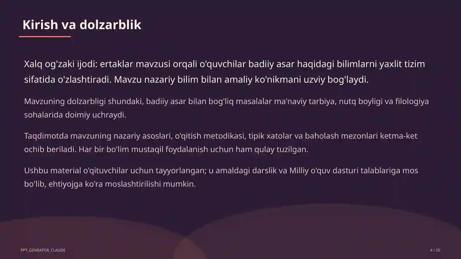 Xalq og'zaki ijodi: ertaklar (5-sinf) 4