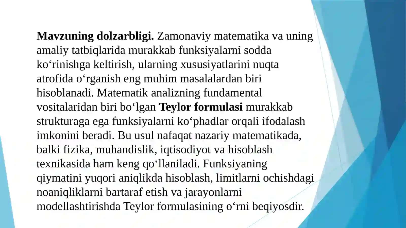 TeylorformulasivaTeylorformulasiyordamidalimitlarnihisoblash 4