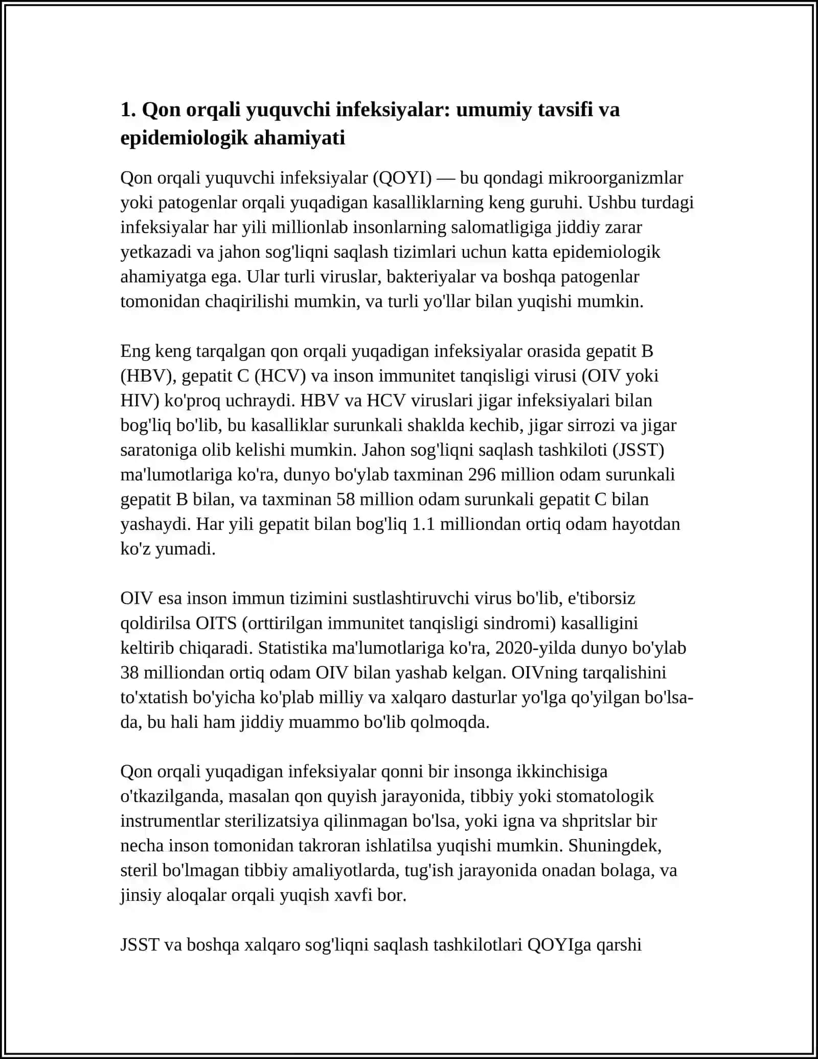 QON ORQALI YUQUVCHI INFEKSIYALAR. VIRUSLI GEPATITLAR (VGB, VGD, VGC) 4