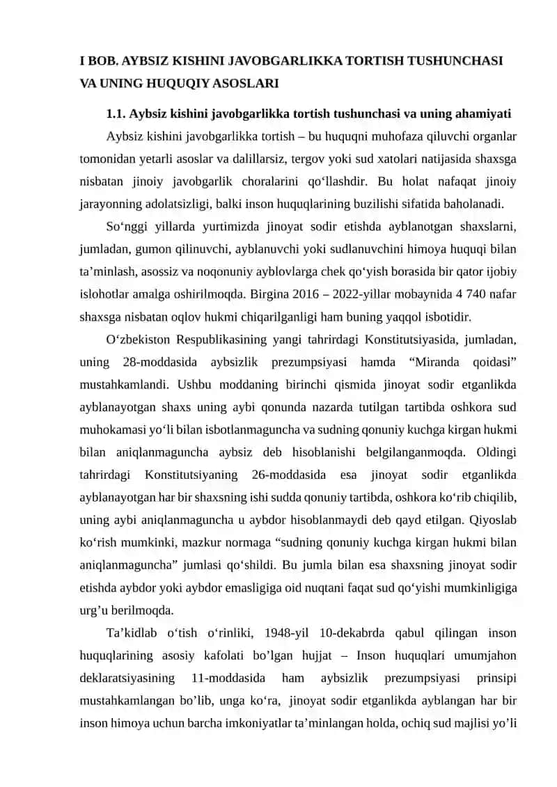 Aybsiz Kishini Javobgarlikka Tortishning Jinoiy-Huquqiy Xususiyatlari 4