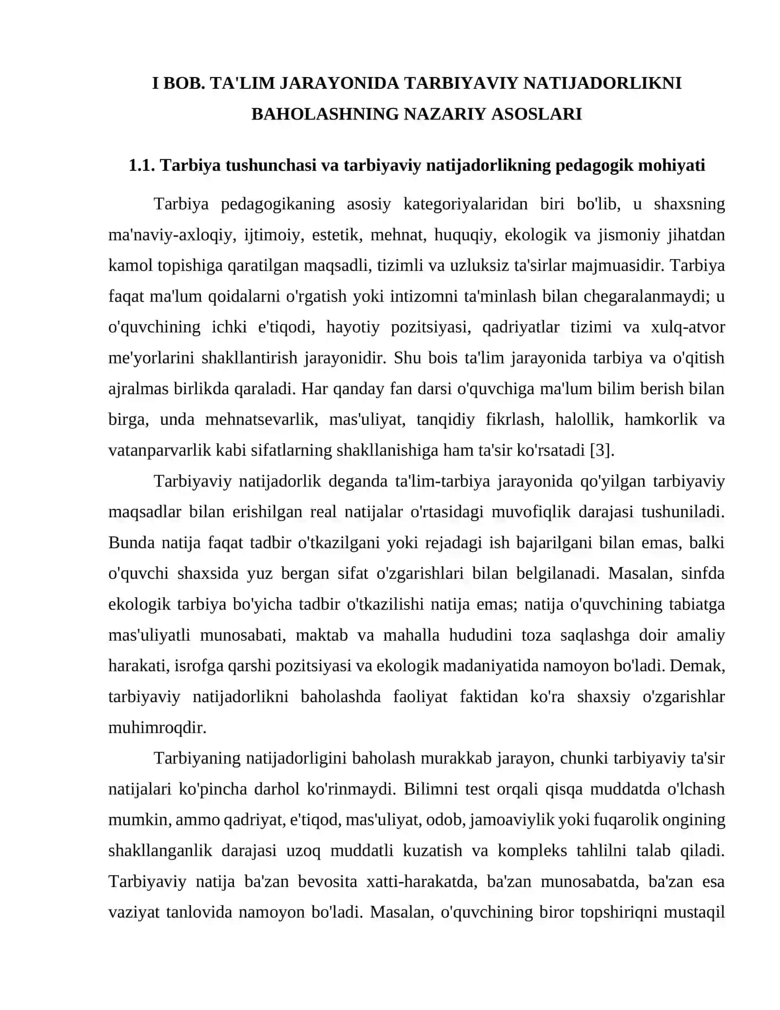 TA’LIM JARAYONINING TARBIYAVIY NATIJADORLIGINI BAHOLASH 4