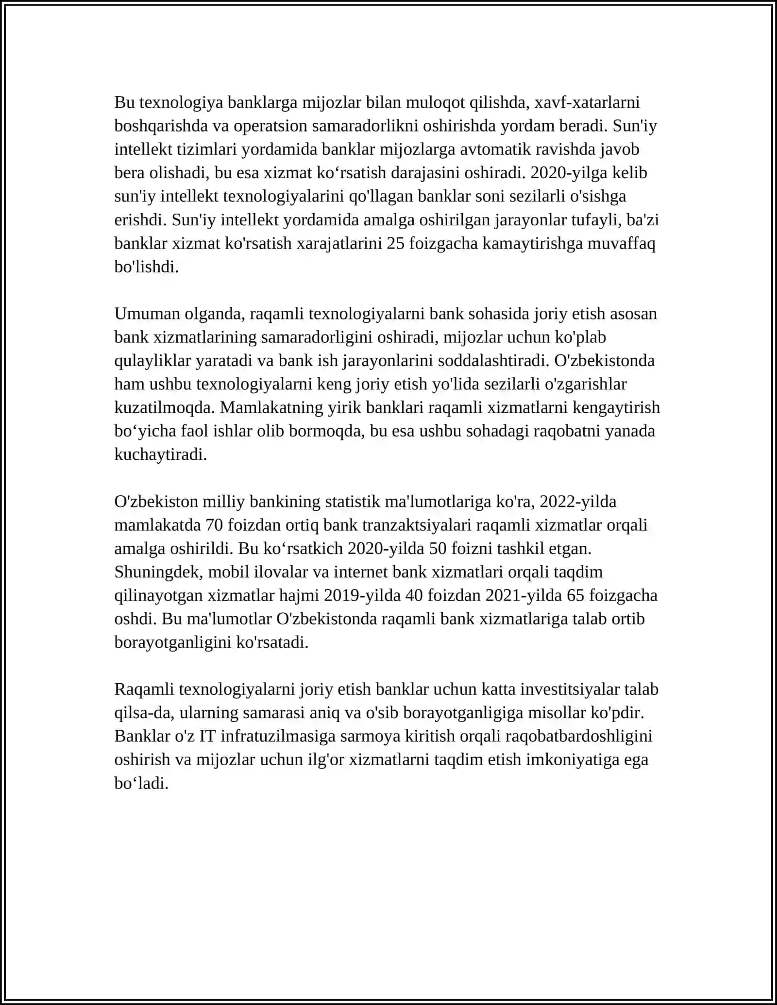 O‘ZBEKISTON BANK TIZIMINI TAKOMILLASHTIRISH YO'LLARI 4