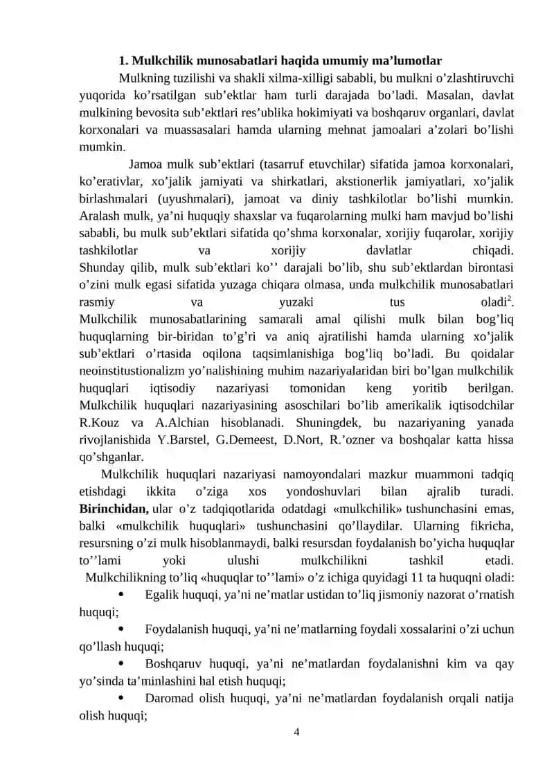 Mulkchilik munosabatlari va ularning huquqiy-iqtisodiy jixatlari 4