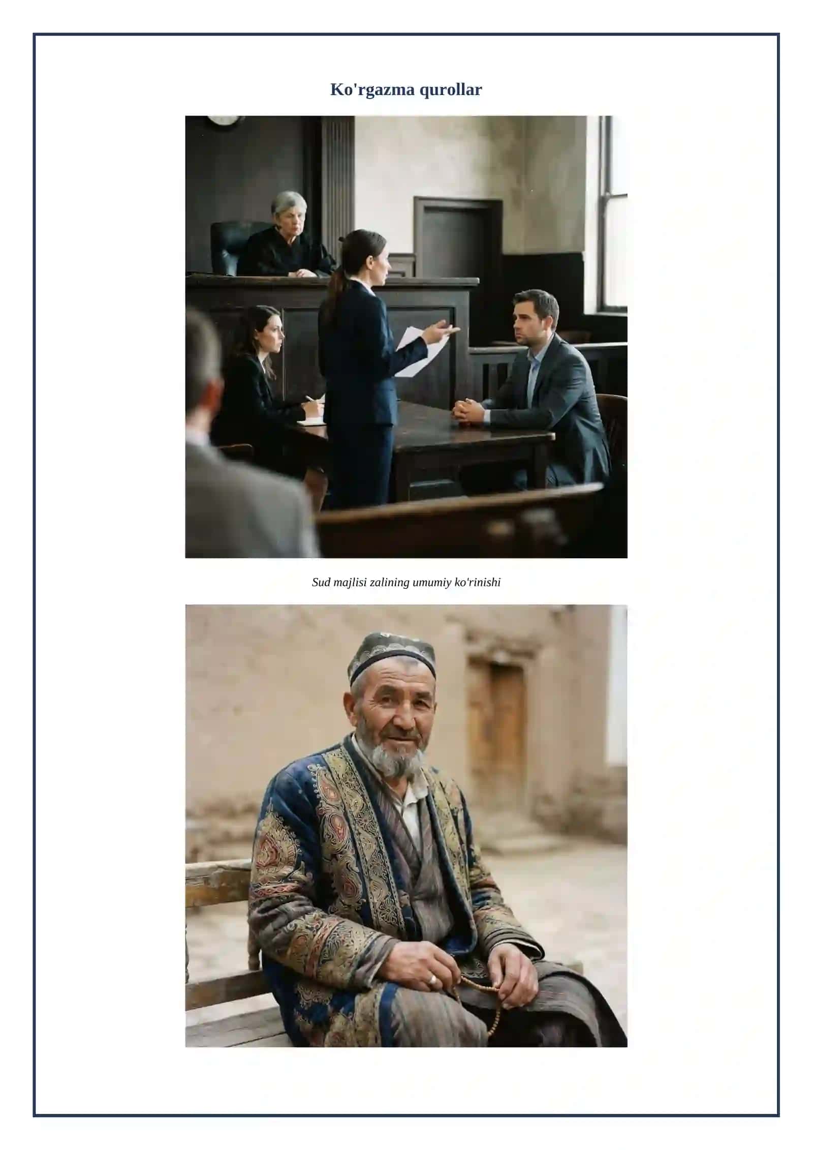 Lesson on Asqad Muxtorning "Chinor " romanidagi Akbarali qissasi bo'yicha sud darsi senariysi 4