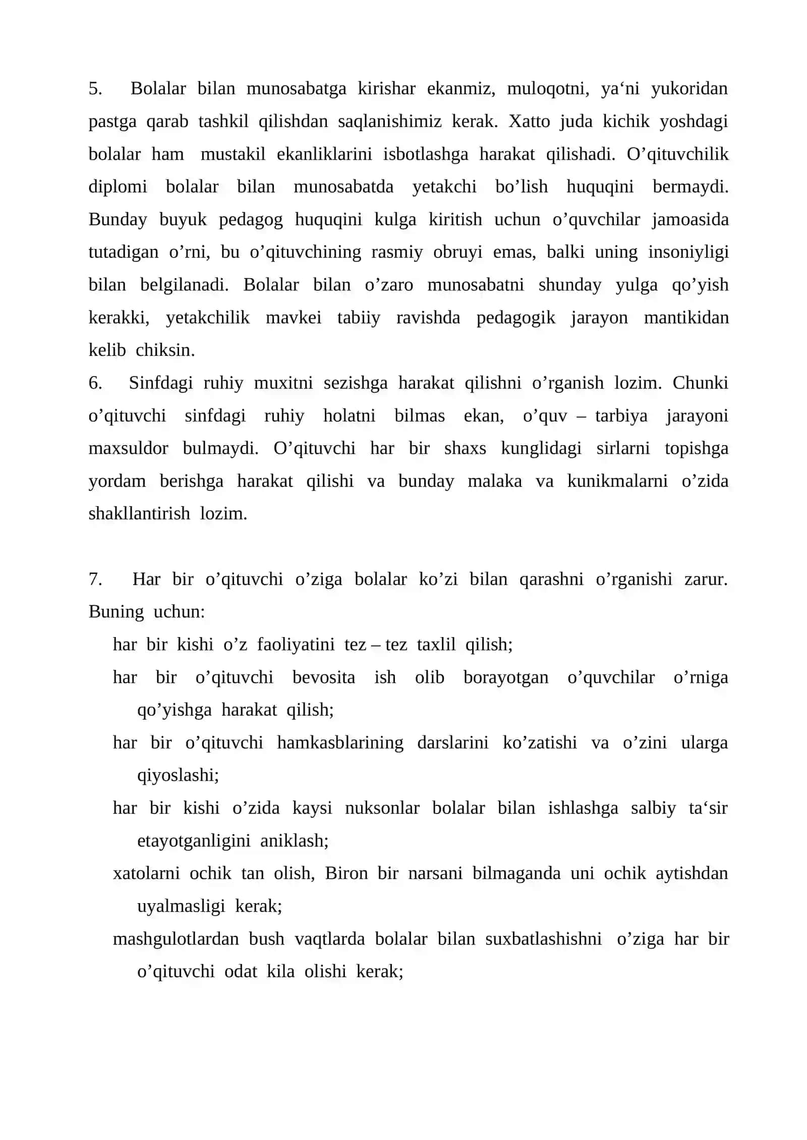 O'qituvchi va o'quvchi o'rtasida jonli muloqotni tashkil etish 4