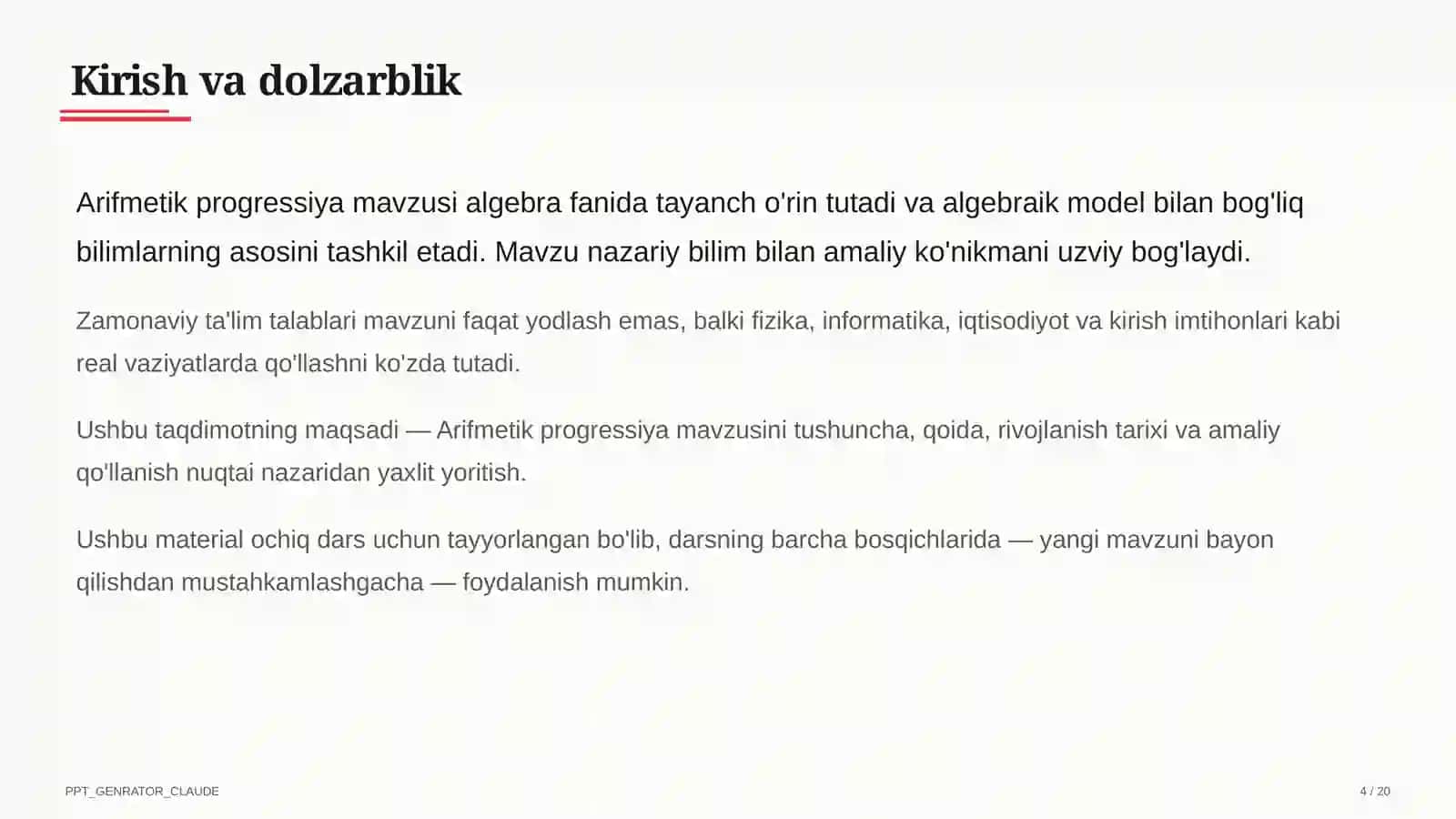 Arifmetik progressiya (9-sinf) 4