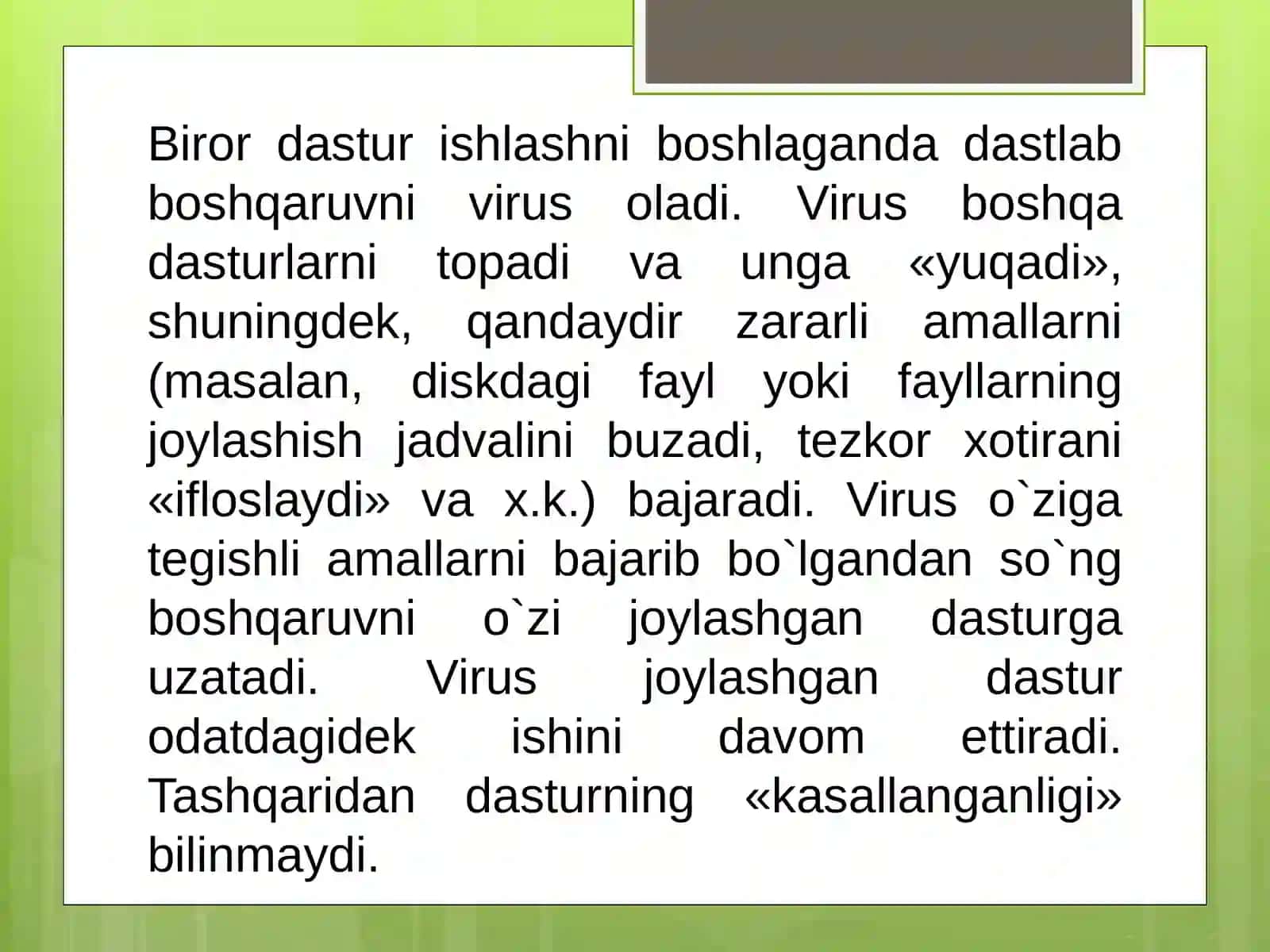 KOMPYUTER VIRUSLARIDAN HIMOYALANISH 4