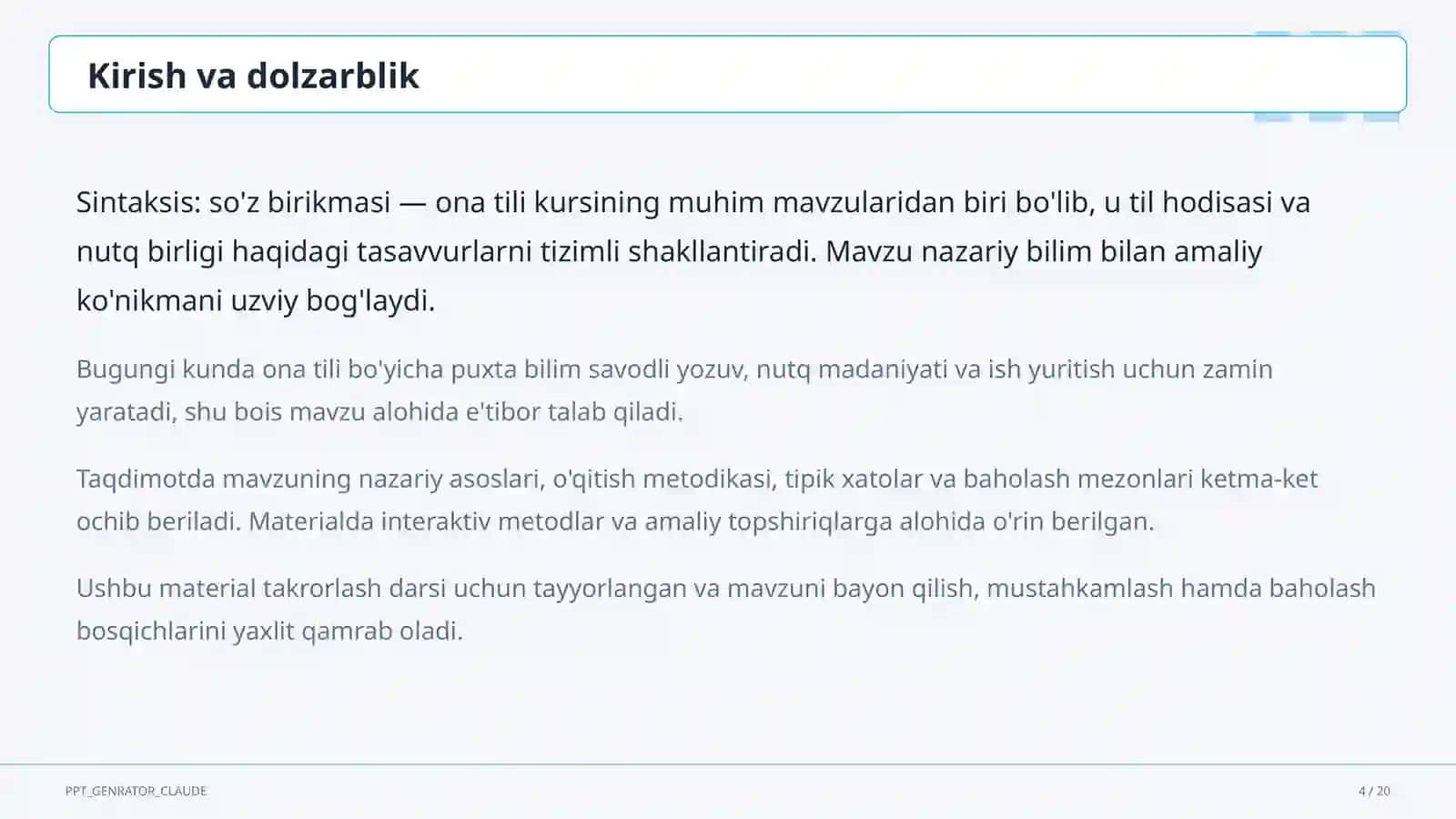 Sintaksis: so'z birikmasi (8-sinf) 4